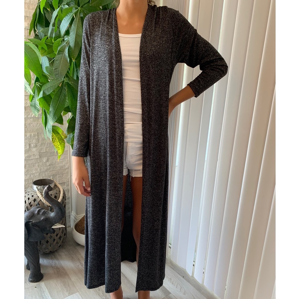 CAMILLE & CO duster sweater gray Large cardigan